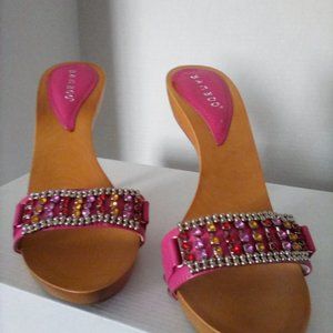 Very cute size 7 Bamboo bejeweled slides. Unworn.